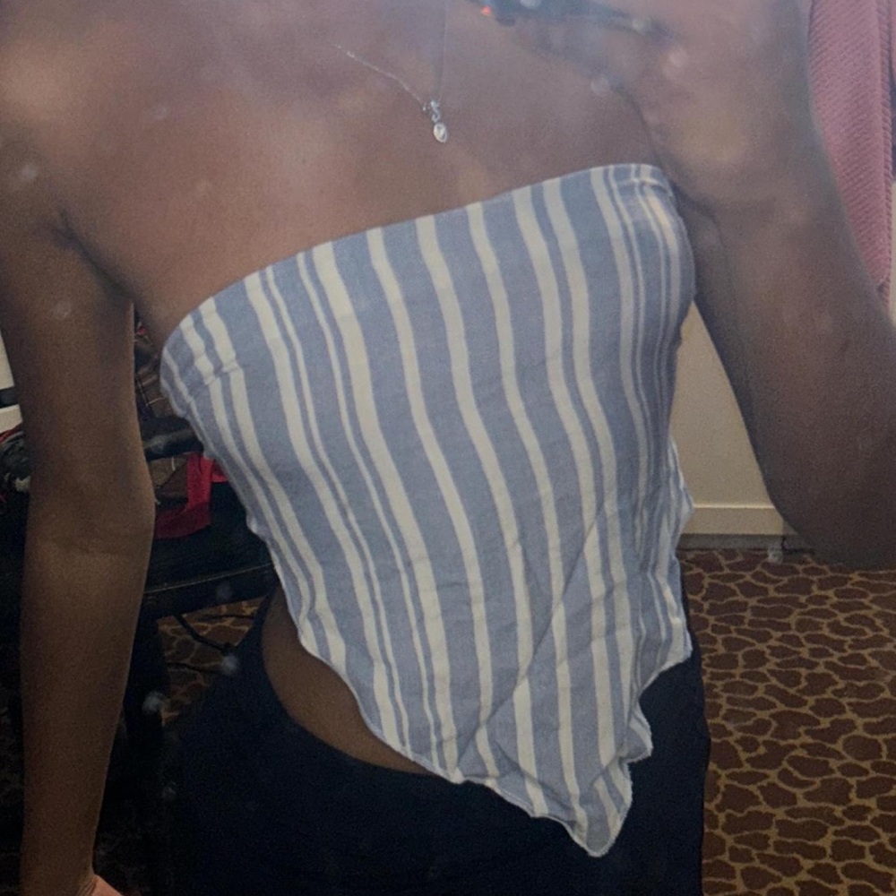 strapless tie back top